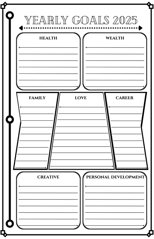 Motivational Planner — yearly goals sheet