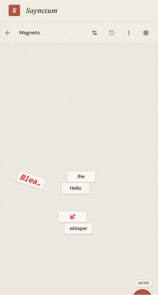 Saynctum — studio home screen